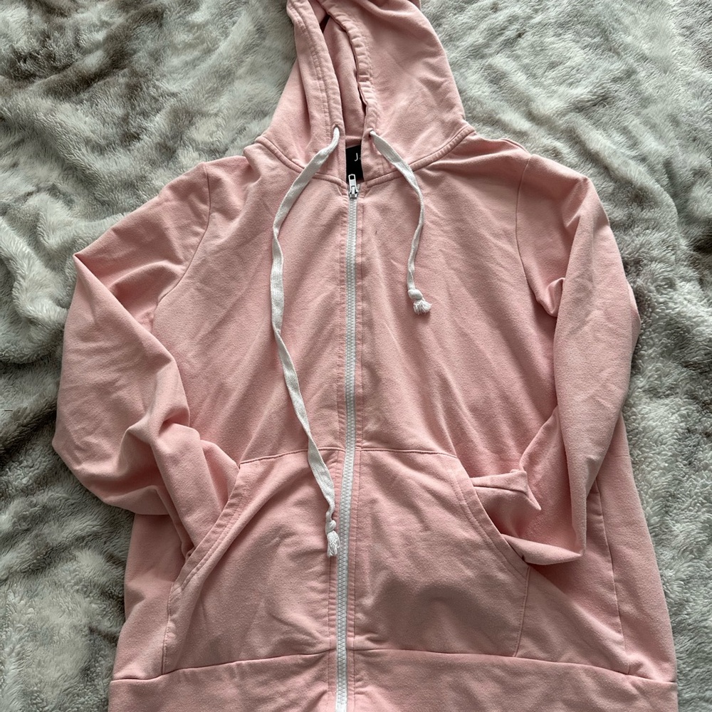 Pink Lightweight Zip-Up Jacket with Hood
